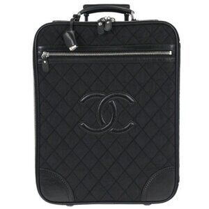 Chanel Black Nylon Carry-On Rolling Luggage